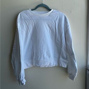 H&M White Cropped Sweatshirt